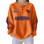 Arizona Cardinals Women’s Waffle Knit Button-Front Long Sleeve Shirt New 2026 Personalize Name