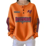 Tampa Bay Buccaneers Women’s Waffle Knit Button-Front Long Sleeve Shirt New 2026 Personalize Name