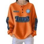 Tennessee Titans Women’s Waffle Knit Button-Front Long Sleeve Shirt New 2026 Personalize Name