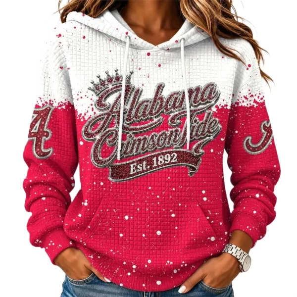 Alabama Crimson Tide Women's Waffle Pullover Hoodie Limited