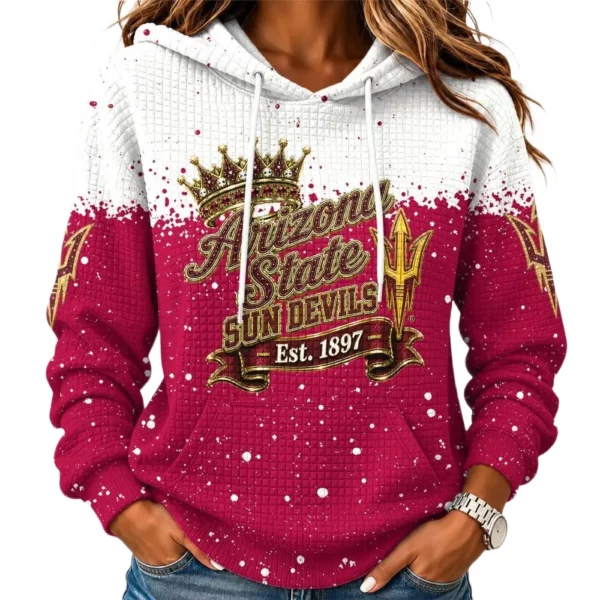 Arizona State Sun Devils Women's Waffle Pullover Hoodie Limited
