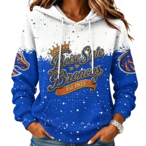 Boise State Broncos Women's Waffle Pullover Hoodie Limited
