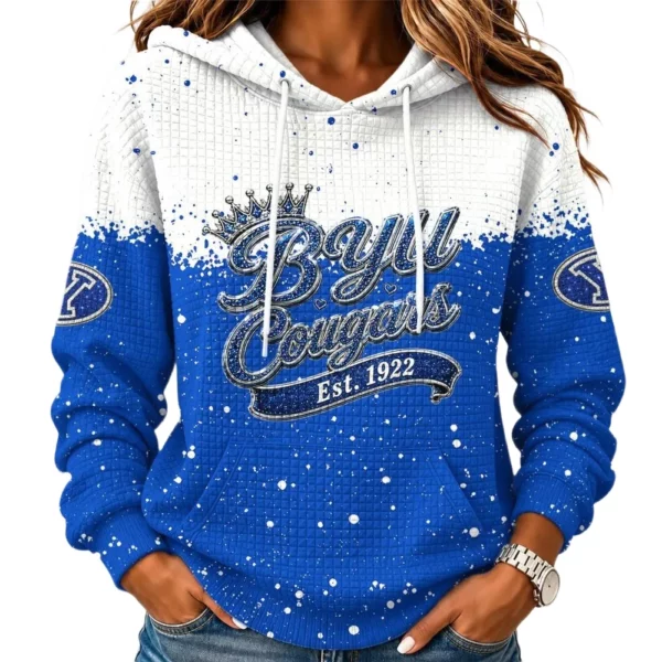 BYU Cougars Women's Waffle Pullover Hoodie Limited