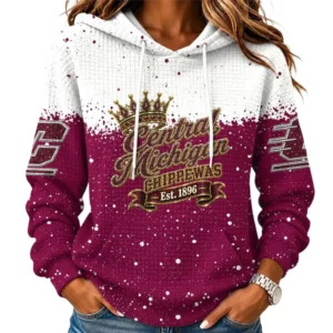 Central Michigan Chippewas Women's Waffle Pullover Hoodie Limited