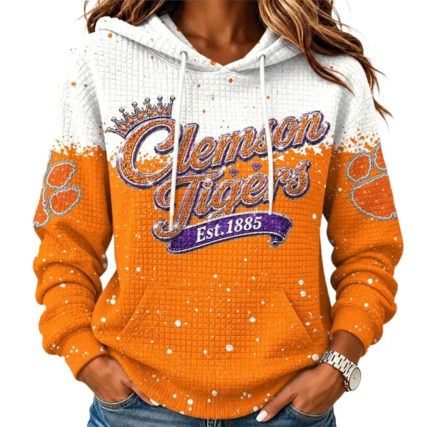 Clemson Tigers Women's Waffle Pullover Hoodie Limited