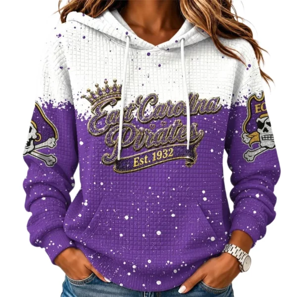 East Carolina Pirates Women's Waffle Pullover Hoodie Limited