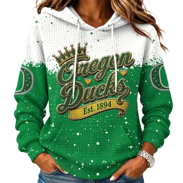Oregon Ducks Women's Waffle Pullover Hoodie Limited