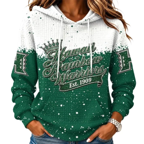 Hawaii Rainbow Warriors Women's Waffle Pullover Hoodie Limited