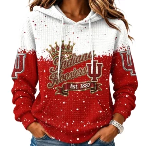 Indiana Hoosiers Women's Waffle Pullover Hoodie Limited