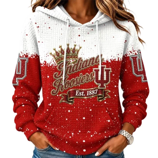 Indiana Hoosiers Women's Waffle Pullover Hoodie Limited