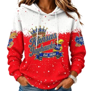 Kansas Jayhawks Women's Waffle Pullover Hoodie Limited