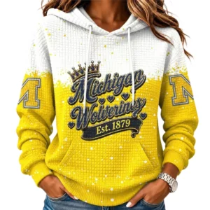 Michigan Wolverines Women's Waffle Pullover Hoodie Limited