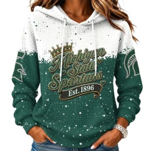 Michigan State Spartans Women's Waffle Pullover Hoodie Limited