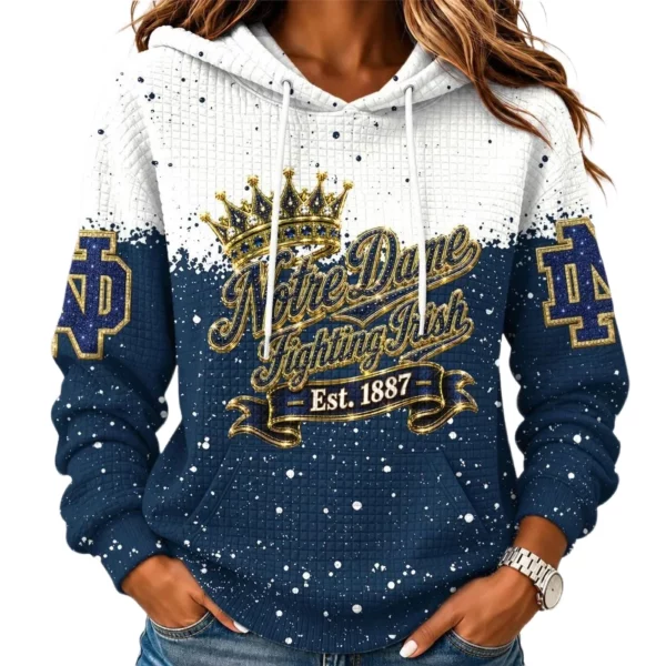 Notre Dame Fighting Irish Women's Waffle Pullover Hoodie Limited