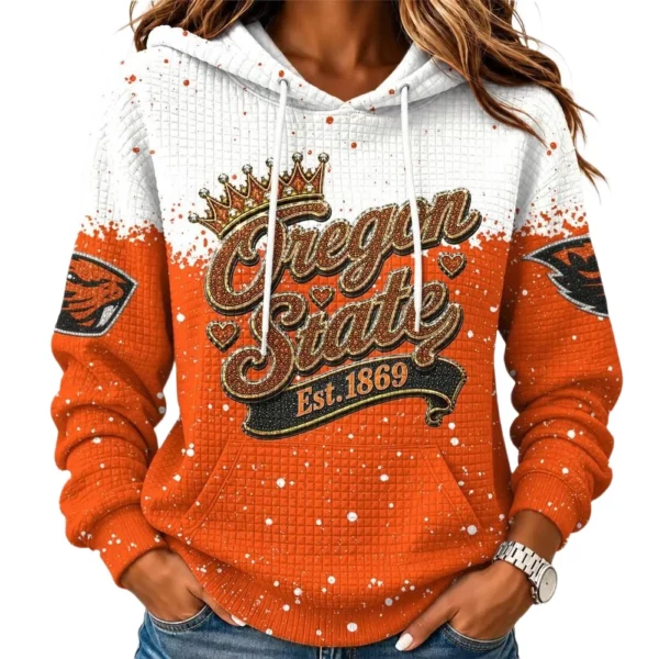 Oregon State Beavers Women's Waffle Pullover Hoodie Limited