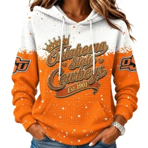 Oklahoma State Cowboys Women's Waffle Pullover Hoodie Limited