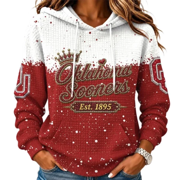 Oklahoma Sooners Women's Waffle Pullover Hoodie Limited