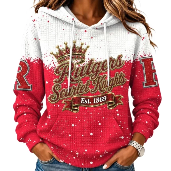 Rutgers Scarlet Knights Women's Waffle Pullover Hoodie Limited
