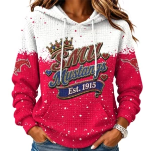 SMU Mustangs Women's Waffle Pullover Hoodie Limited