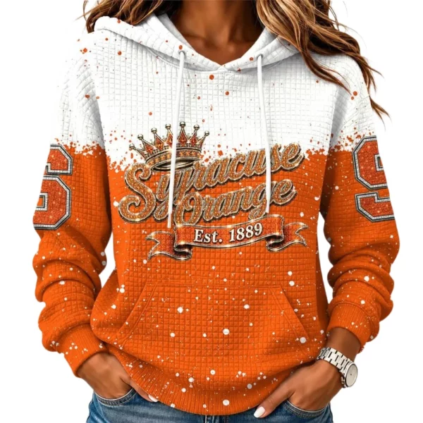Syracuse Orange Women's Waffle Pullover Hoodie Limited