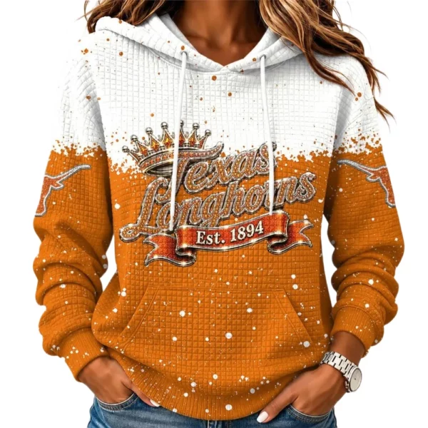 Texas Longhorns Women's Waffle Pullover Hoodie Limited