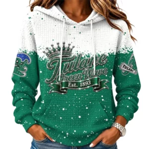 Tulane Green Wave Women's Waffle Pullover Hoodie Limited