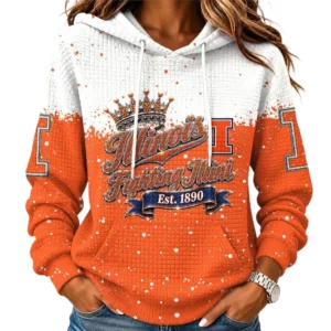Illinois Fighting Illini Women's Waffle Pullover Hoodie Limited