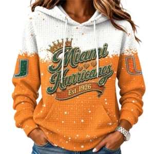 Miami Hurricanes Women's Waffle Pullover Hoodie Limited