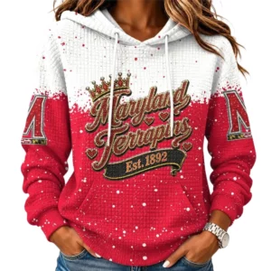 Maryland Terrapins Women's Waffle Pullover Hoodie Limited