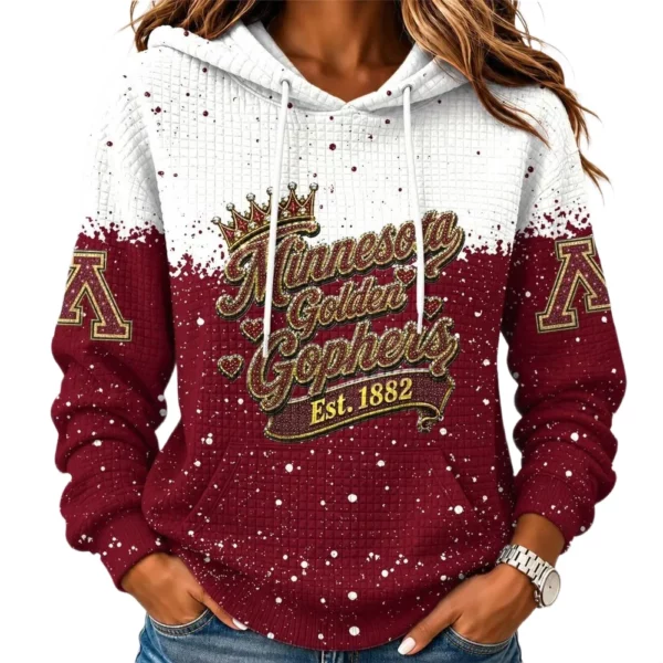 Minnesota Golden Gophers Women's Waffle Pullover Hoodie Limited