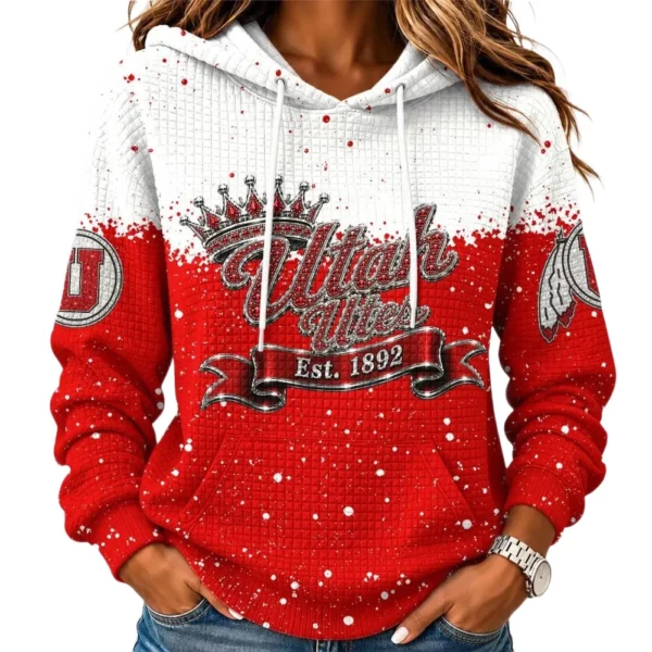 Utah Utes Women's Waffle Pullover Hoodie Limited