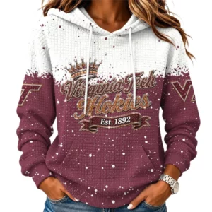 Virginia Tech Hokies Women's Waffle Pullover Hoodie Limited