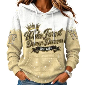 Wake Forest Demon Deacons Women's Waffle Pullover Hoodie Limited