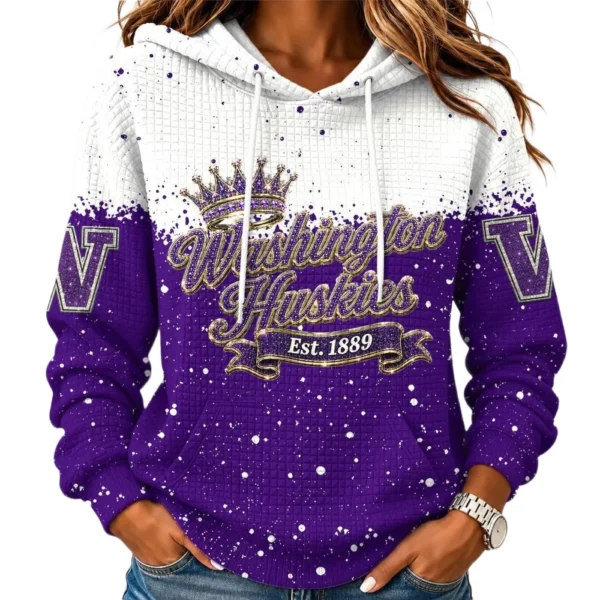 Washington Huskies Women's Waffle Pullover Hoodie Limited