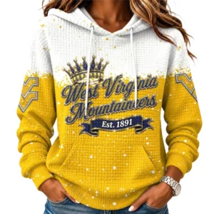 West Virginia Mountaineers Women's Waffle Pullover Hoodie Limited