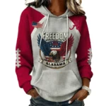 Alabama Crimson Tide x Freedom American Women's Waffle Knit Pullover Hoodie Limited