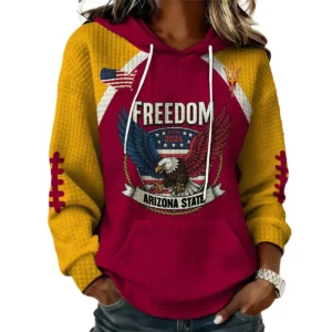 Arizona State Sun Devils x Freedom American Women's Waffle Knit Pullover Hoodie Limited
