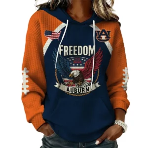 Auburn Tigers x Freedom American Women's Waffle Knit Pullover Hoodie Limited