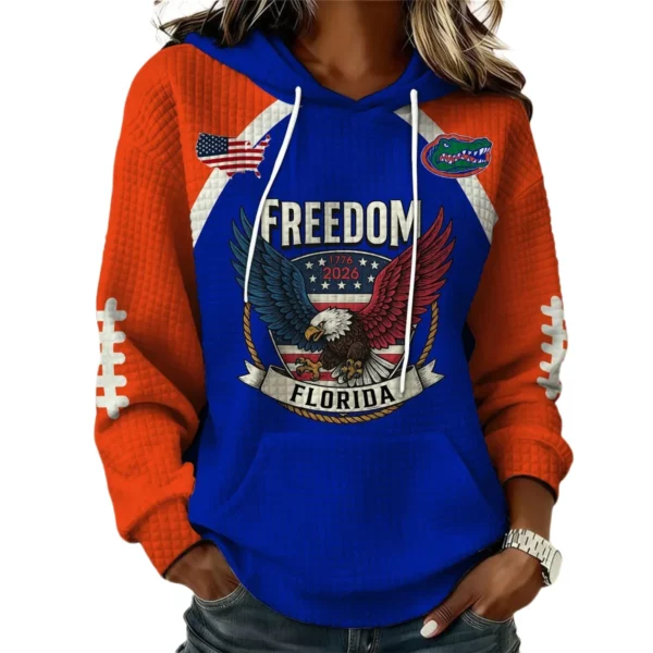 Florida Gators x Freedom American Women's Waffle Knit Pullover Hoodie Limited