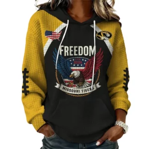 Missouri Tigers x Freedom American Women's Waffle Knit Pullover Hoodie Limited