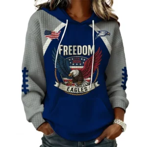 Georgia Southern Eagles x Freedom American Women's Waffle Knit Pullover Hoodie Limited