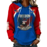 Kansas Jayhawks x Freedom American Women's Waffle Knit Pullover Hoodie Limited