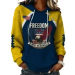 Michigan Wolverines x Freedom American Women's Waffle Knit Pullover Hoodie Limited