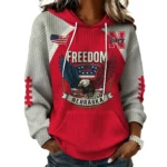Nebraska Cornhuskers x Freedom American Women's Waffle Knit Pullover Hoodie Limited