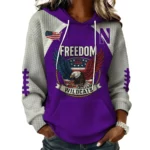 Northwestern Wildcats x Freedom American Women's Waffle Knit Pullover Hoodie Limited