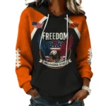 Oklahoma State Cowboys x Freedom American Women's Waffle Knit Pullover Hoodie Limited