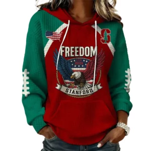 Stanford Cardinal x Freedom American Women's Waffle Knit Pullover Hoodie Limited