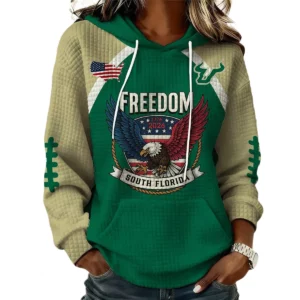 South Florida Bulls x Freedom American Women's Waffle Knit Pullover Hoodie Limited