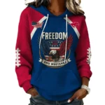 SMU Mustangs x Freedom American Women's Waffle Knit Pullover Hoodie Limited