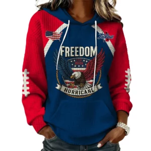 Tulsa Golden Hurricane x Freedom American Women's Waffle Knit Pullover Hoodie Limited